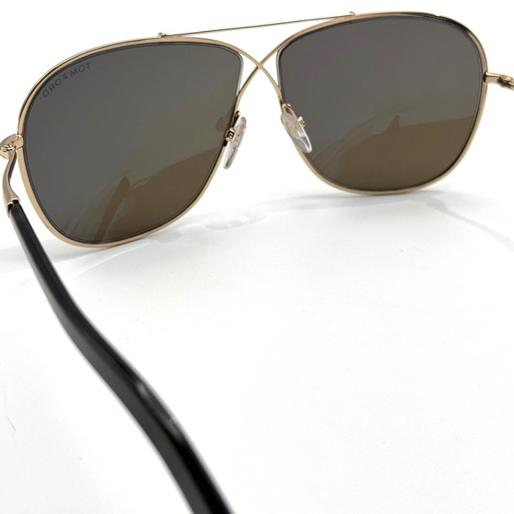 Tom Ford Sunglasses April TF393 28J Gold Aviator Oversized Roviex Lens 61-10-145 main image 11